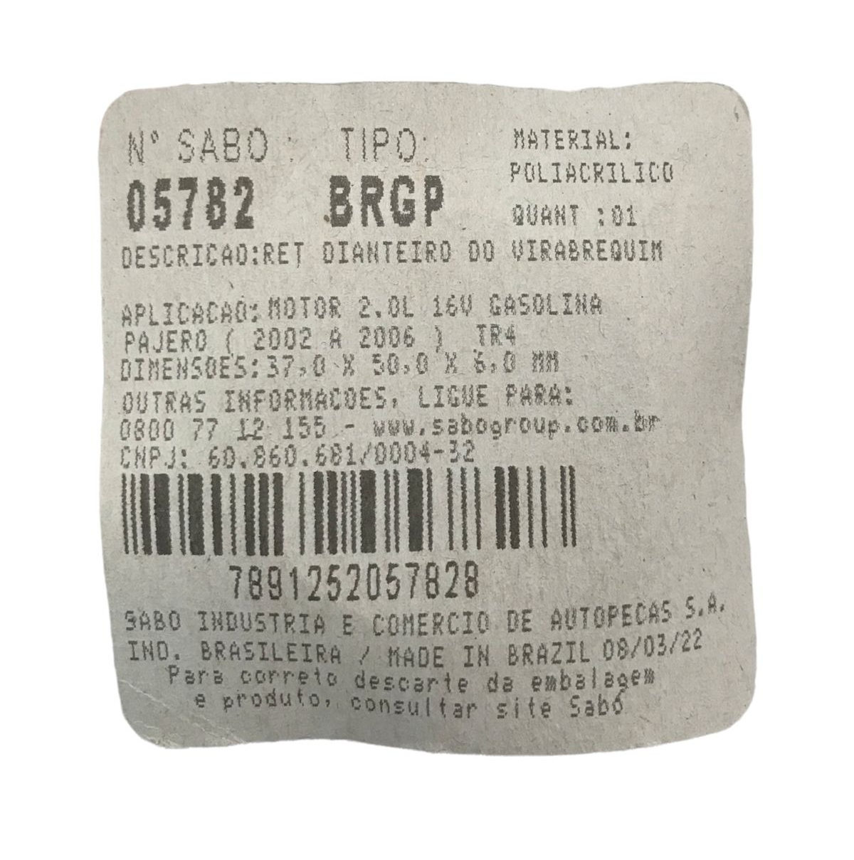 Retentor Virabrequim Ecosport Focus Mondeo 2.0 16v 05782 - Imagem 3