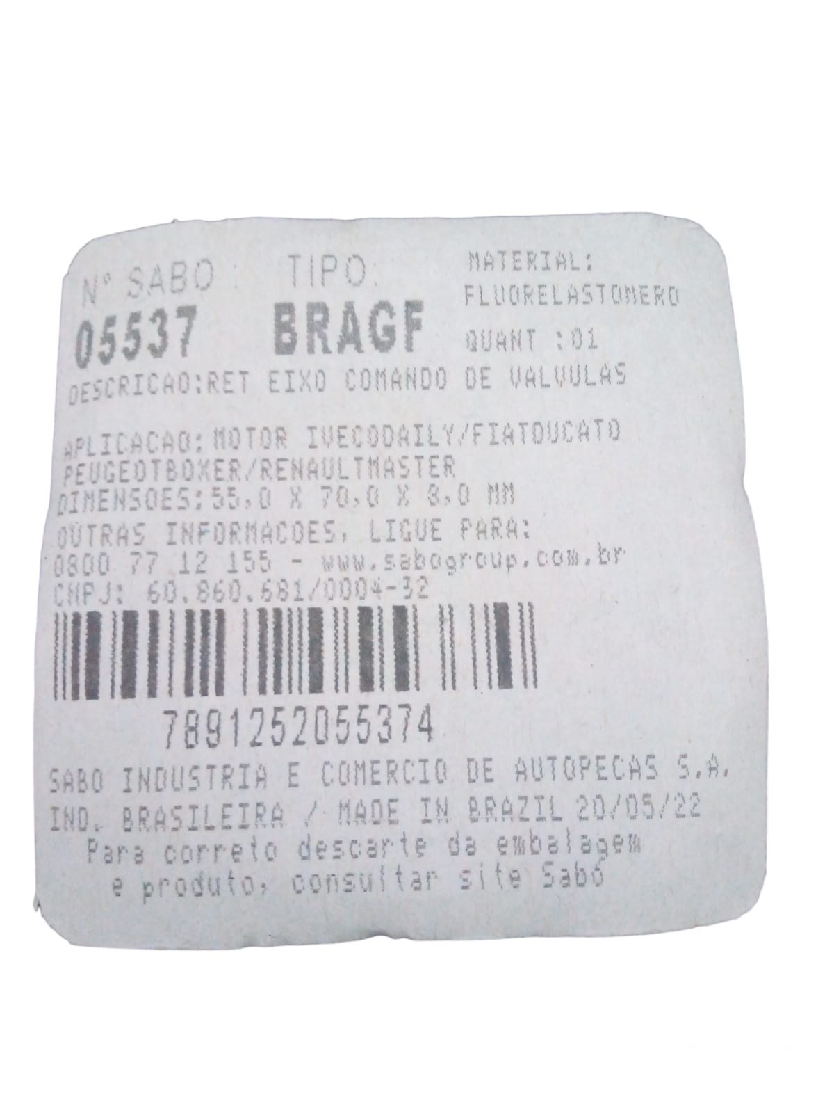 Retentor Virabrequim Ford Ka / Ka+ 1.0 12v 3 Cilindros Sabó - Imagem 2