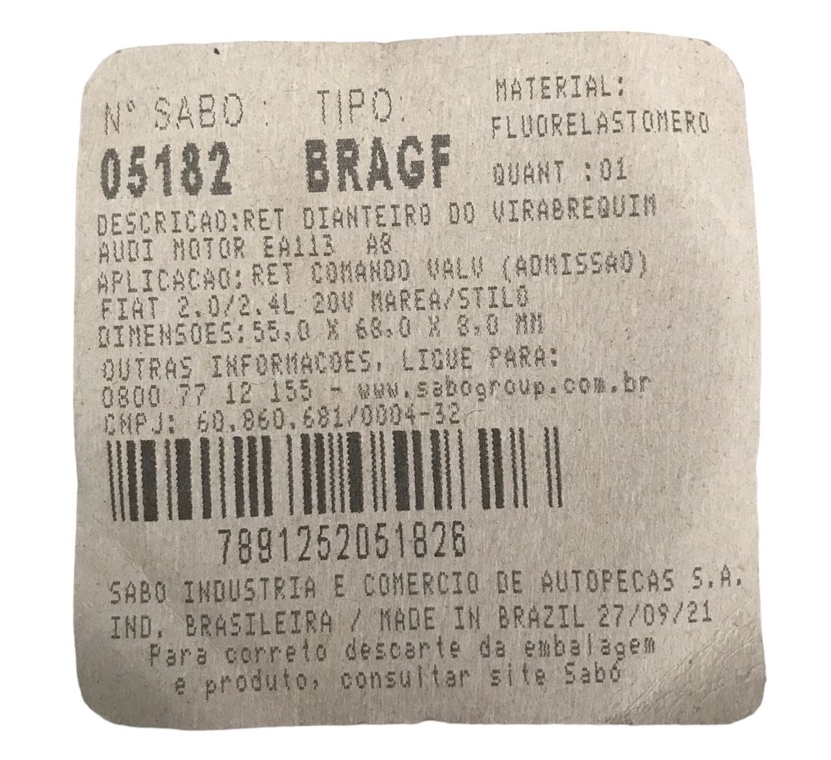 Retentor Comando Admissão Marea 2.0/2.4 20v Stilo 2.4 Sabó - Imagem 2
