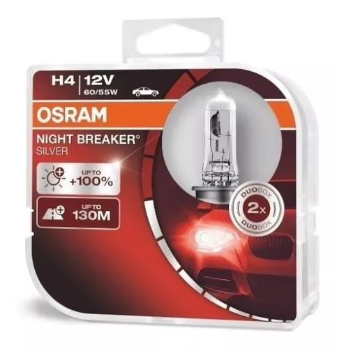 Lampada Osram Night Breaker Unlimited H4 Par Farol 110%+ Luz
